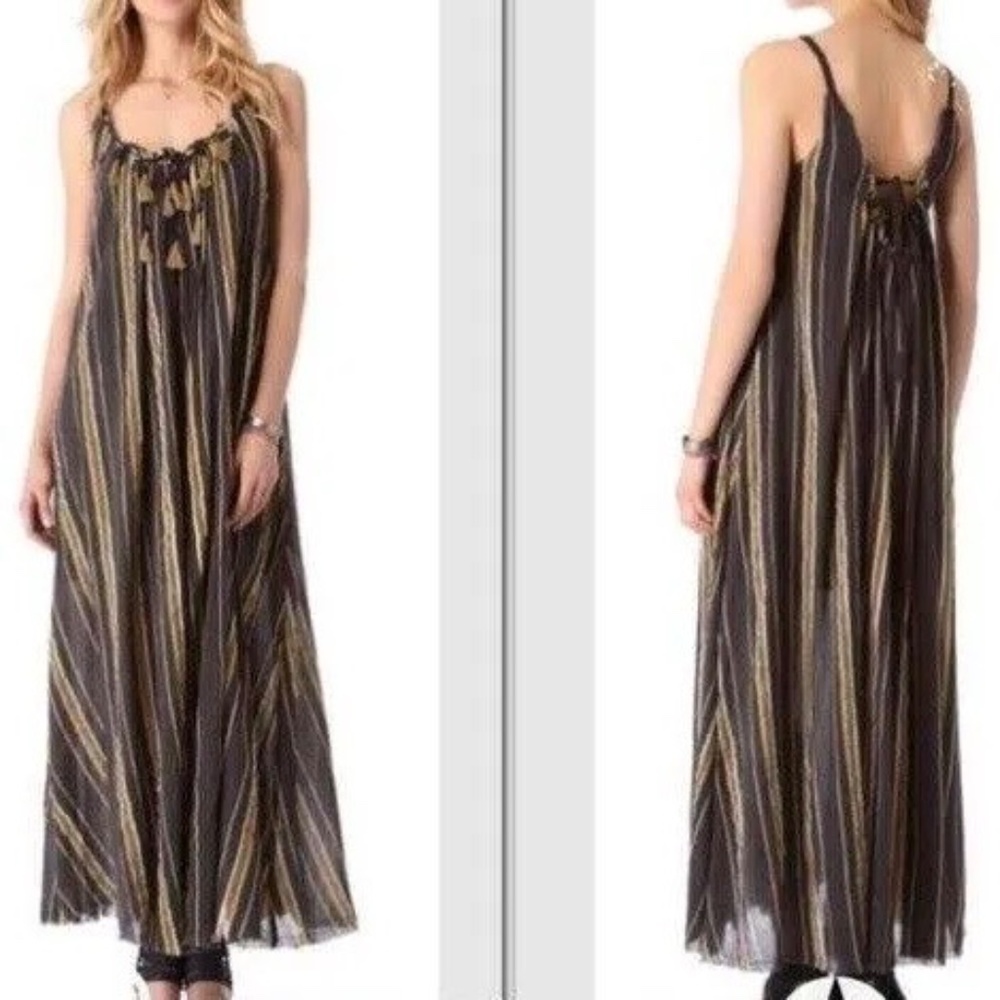 Free People Brown Striped Maxi Dress - Picture 2 of 10
